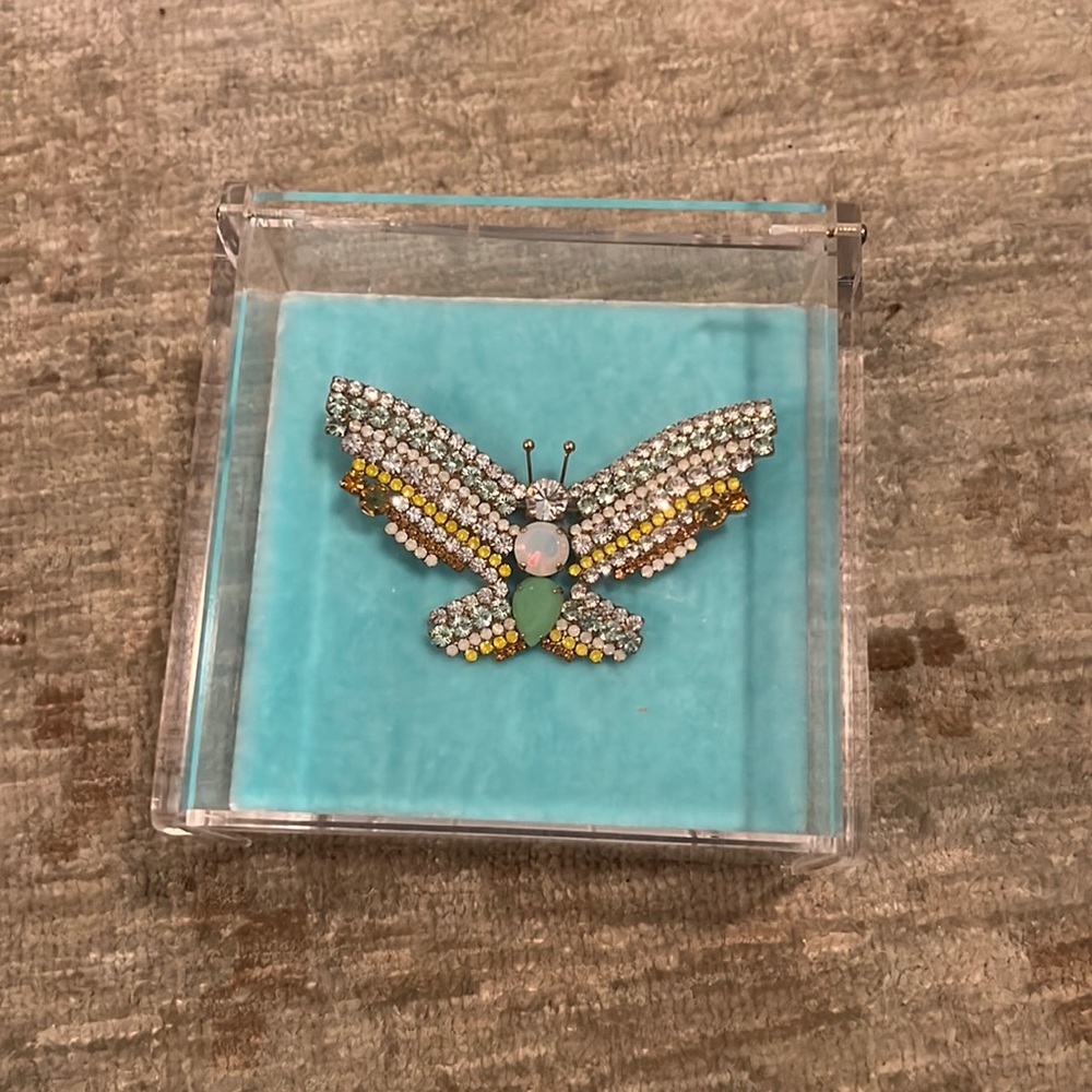Loren Hope butterfly brooch in acrylic display case. Brand new. Make an offer!!